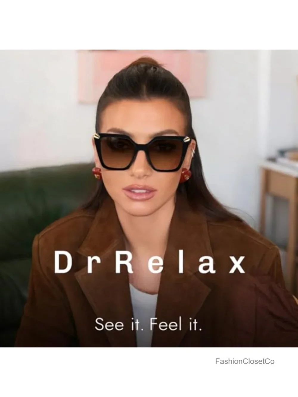 Retro Oversized Square Sunglasses Women Polarized UV400 Driving Shades